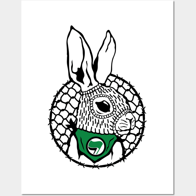 Rabbit Antifa Animal Liberation Front Wall Art by pontosix